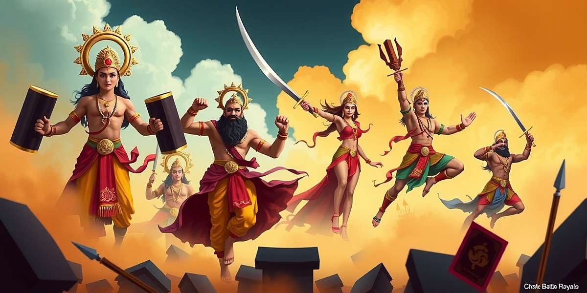 Card Battle Royale card collection featuring Indian mythological characters and traditional designs